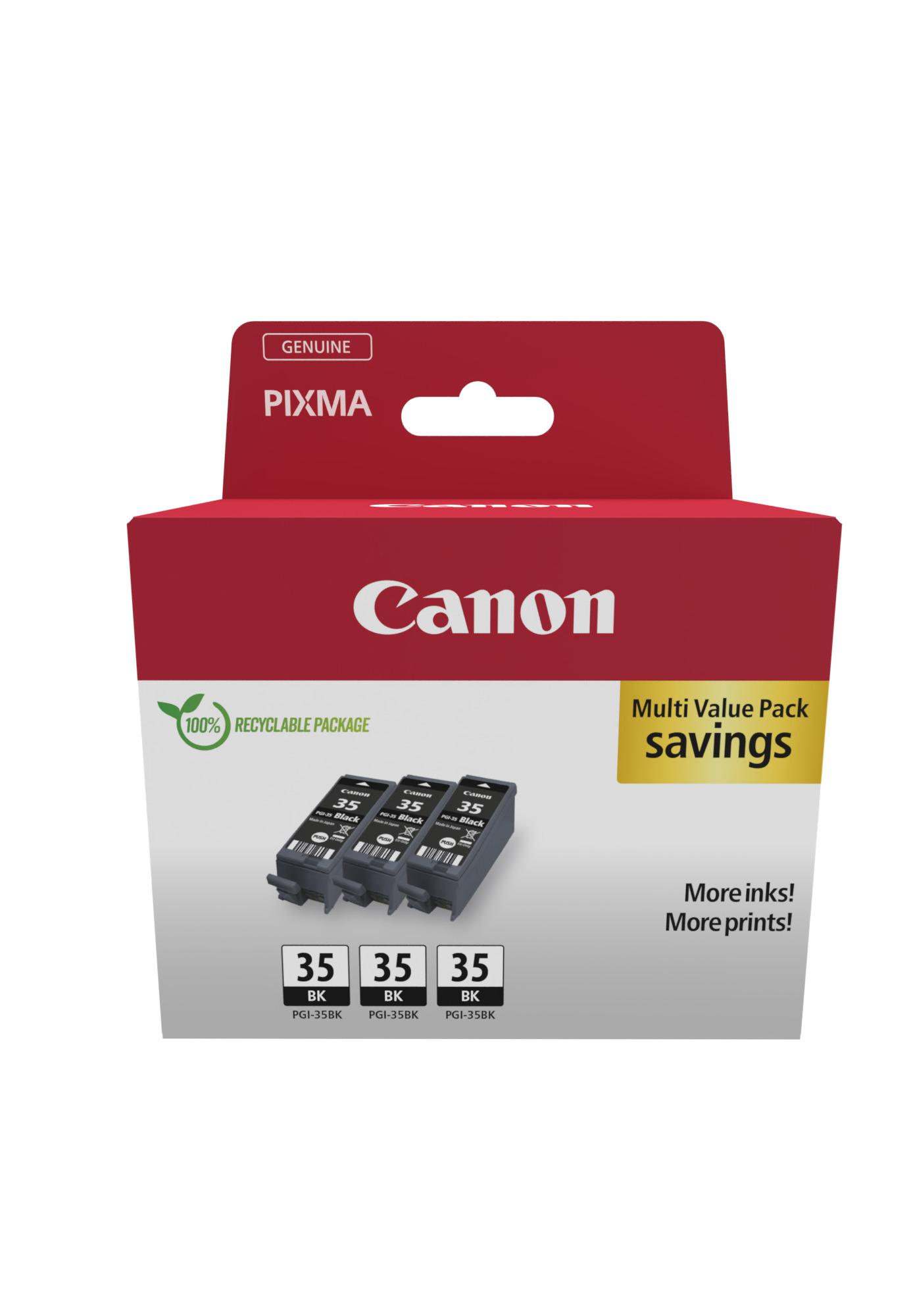 Комплект 3 глави за Canon Pixma IP110 Series - Ink - PGI35 (PGI-35) / 1509B028 - Black - 3-Pack - PN 1509B028 | JAR Computers Комплект 3 глави за Canon Pixma IP110 Series - Ink - PGI35 (PGI-35) / 1509B028 - Black - 3-Pack - PN 1509B028