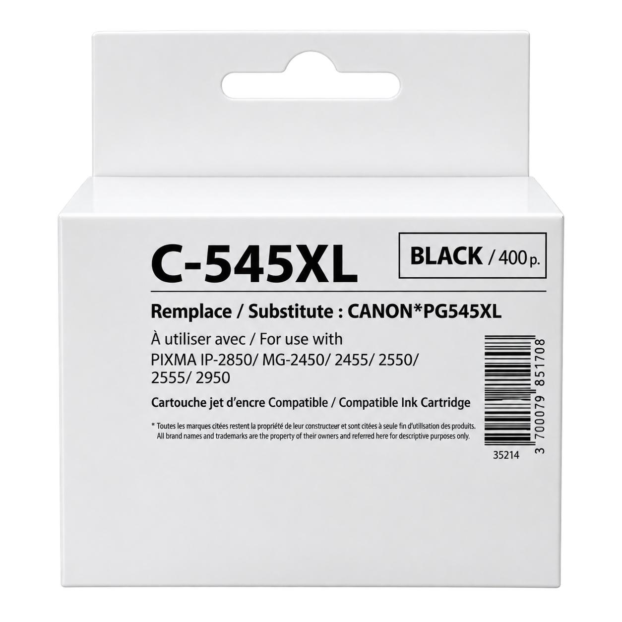 Мастилница CANON PG-545XL Black, Canon IP2850/ MG2450/MG2550/TS335x,  450k , Generink