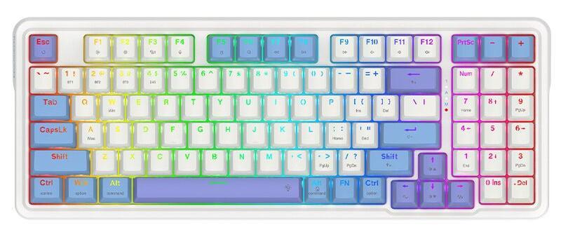 Механична клавиатура Redragon - Gloria Pro, безжична, Redragon Orange, RGB, бяла | JAR Computers Механична клавиатура Redragon - Gloria Pro, безжична, Redragon Orange, RGB, бяла