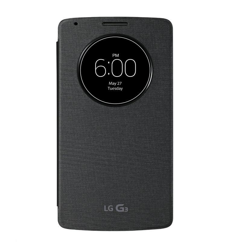 Оригинален кожен калъф с отвор за LG G3 - LG Quick Circle Case CCF-345G (черен) | JAR Computers Оригинален кожен калъф с отвор за LG G3 - LG Quick Circle Case CCF-345G (черен)
