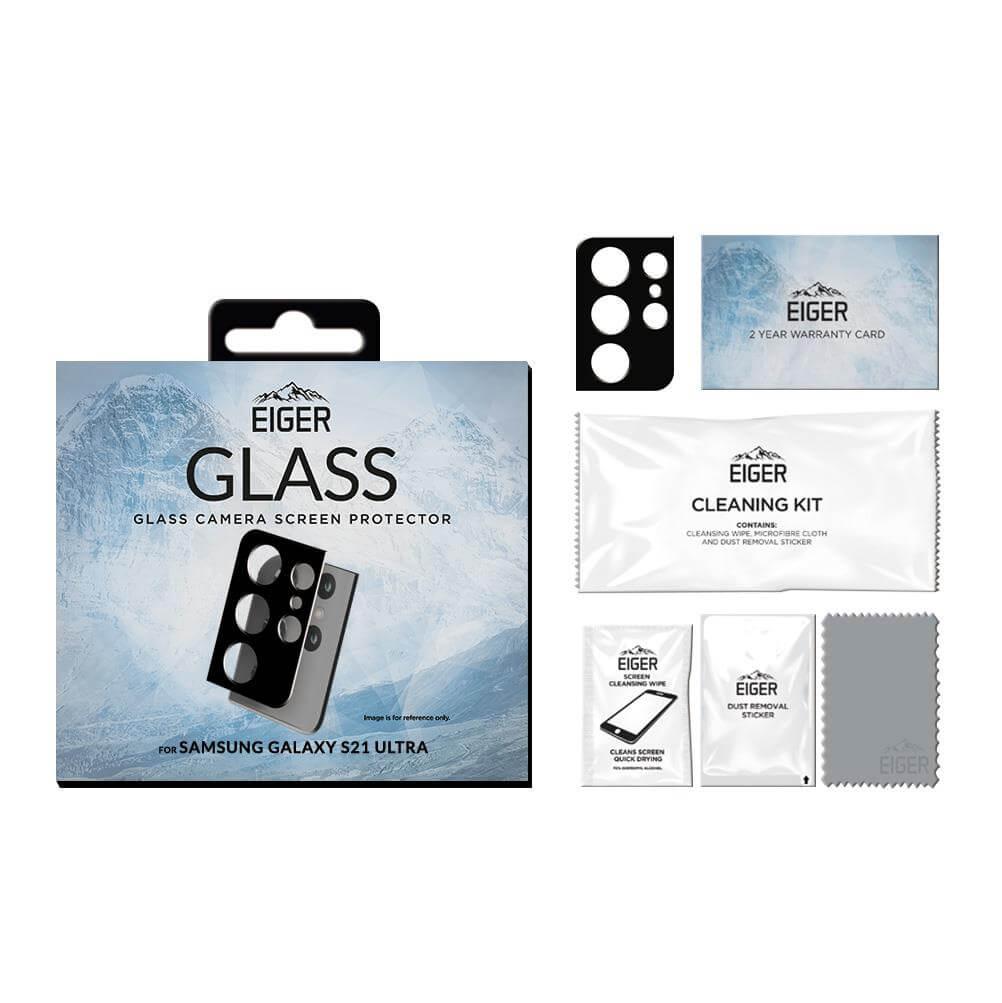 Предпазен стъклен протектор за камерата на Samsung Galaxy S21 Ultra - Eiger Glass 2.5D Camera Lens Protector (черен) | JAR Computers Предпазен стъклен протектор за камерата на Samsung Galaxy S21 Ultra - Eiger Glass 2.5D Camera Lens Protector (черен)