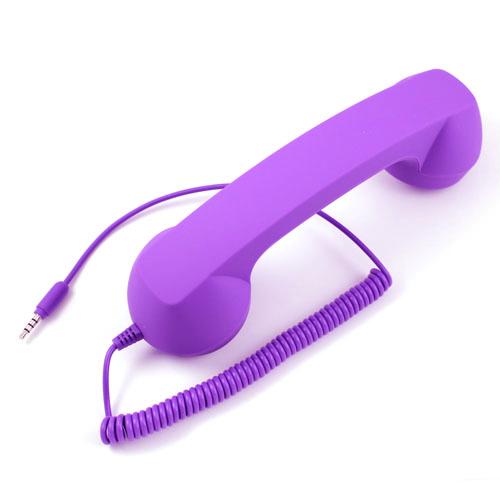 Ретро слушалка с микрофон и спийкър за iPhone и мобилни телефони - Coco Retro Phone Handset (лилава) | JAR Computers Ретро слушалка с микрофон и спийкър за iPhone и мобилни телефони - Coco Retro Phone Handset (лилава)