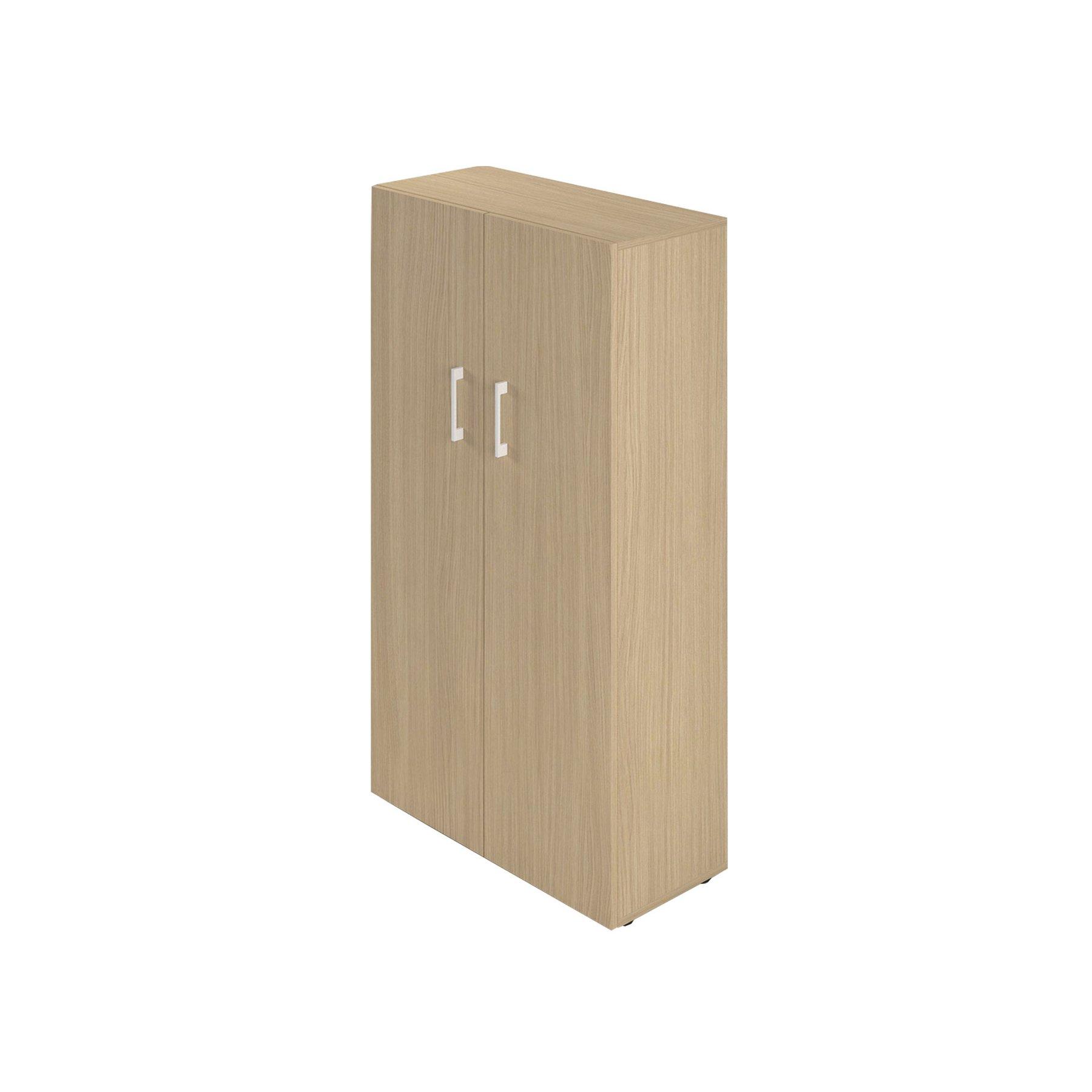 Шкаф Narbutas Nova Basic, 800 х 360 х 1444 mm, ПДЧ, меламин избелен дъб, бяла дръжка