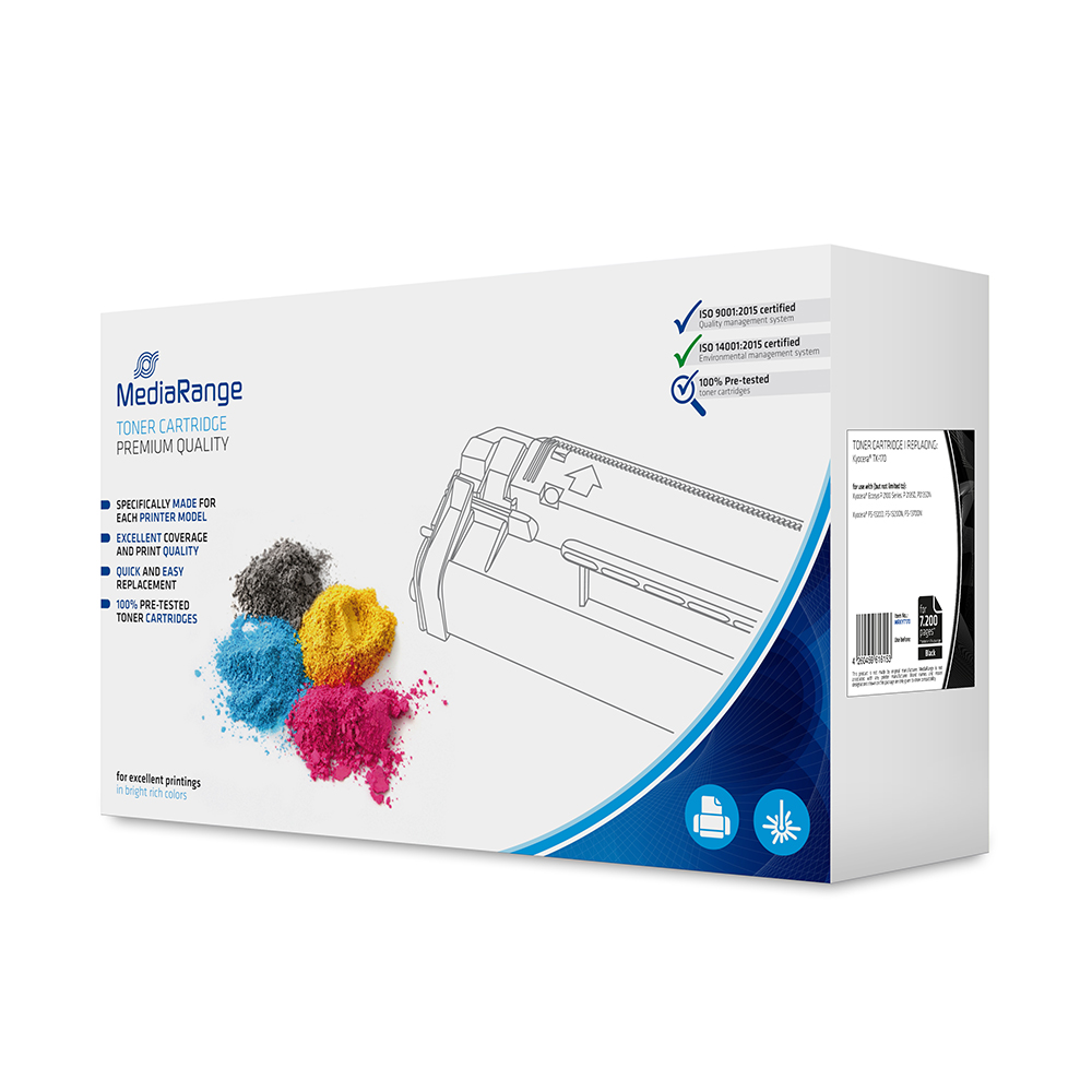 Toner MEDIARANGE Compatible for Printers  Kyocera (Black) TK-170 (MRKYT170)