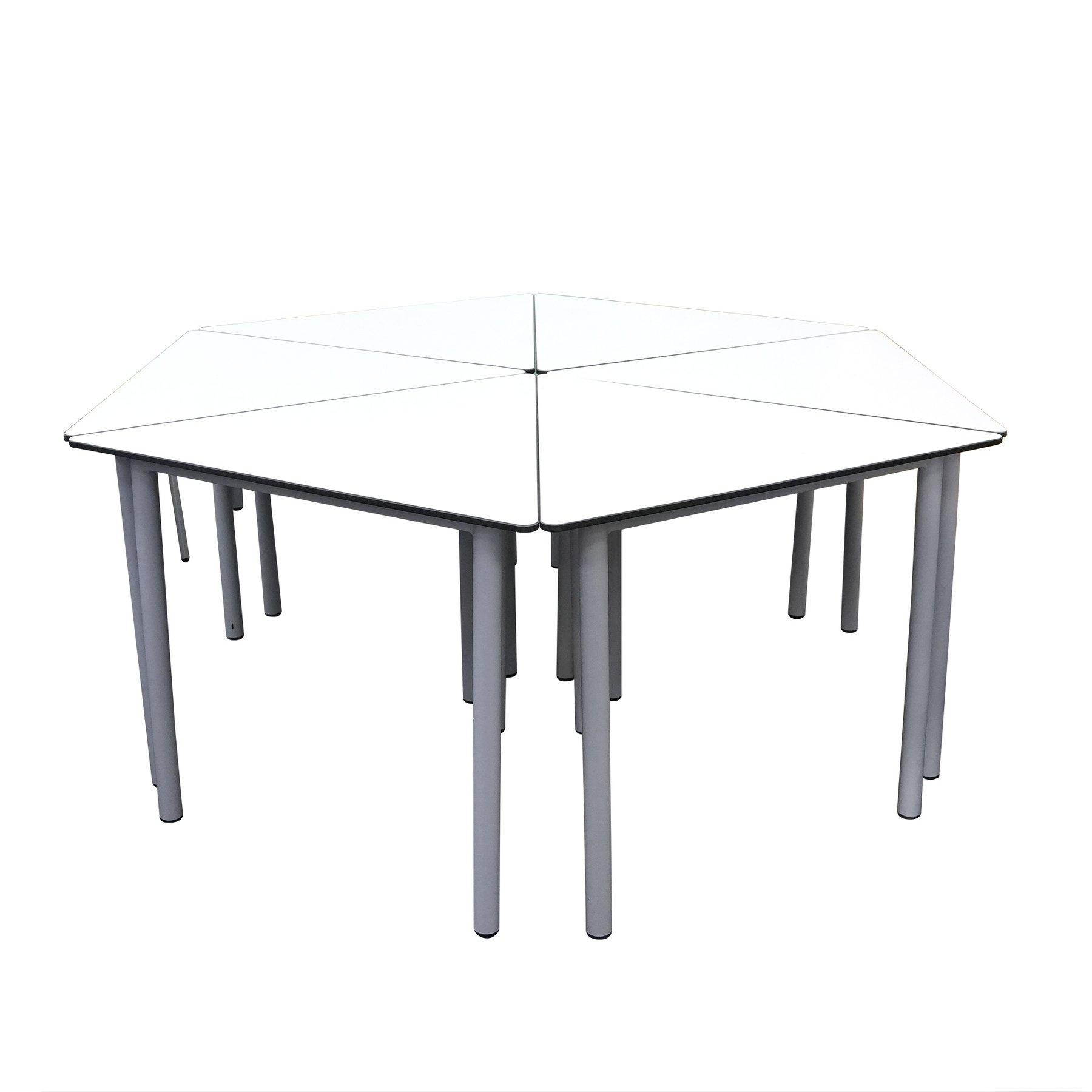 Ученическа маса RFG Flexus, MDF, триъгълна, 90 х 79 х 76 cm, MDF плот, метални крака, сглобена мостра | JAR Computers Ученическа маса RFG Flexus, MDF, триъгълна, 90 х 79 х 76 cm, MDF плот, метални крака, сглобена мостра