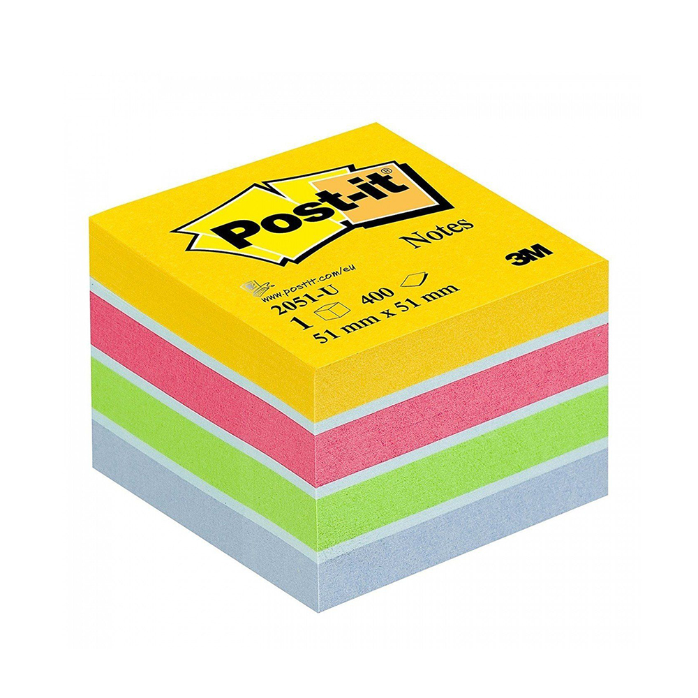 3M POST-IT NOTE CUBE MINI ULTRA COLORS 2051U 51X51mm