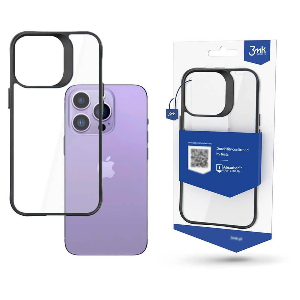 Хибриден удароустойчив кейс за iPhone 14 Pro - 3MK Satin Armor Plus Case (черен-прозрачен) | JAR Computers Хибриден удароустойчив кейс за iPhone 14 Pro - 3MK Satin Armor Plus Case (черен-прозрачен)