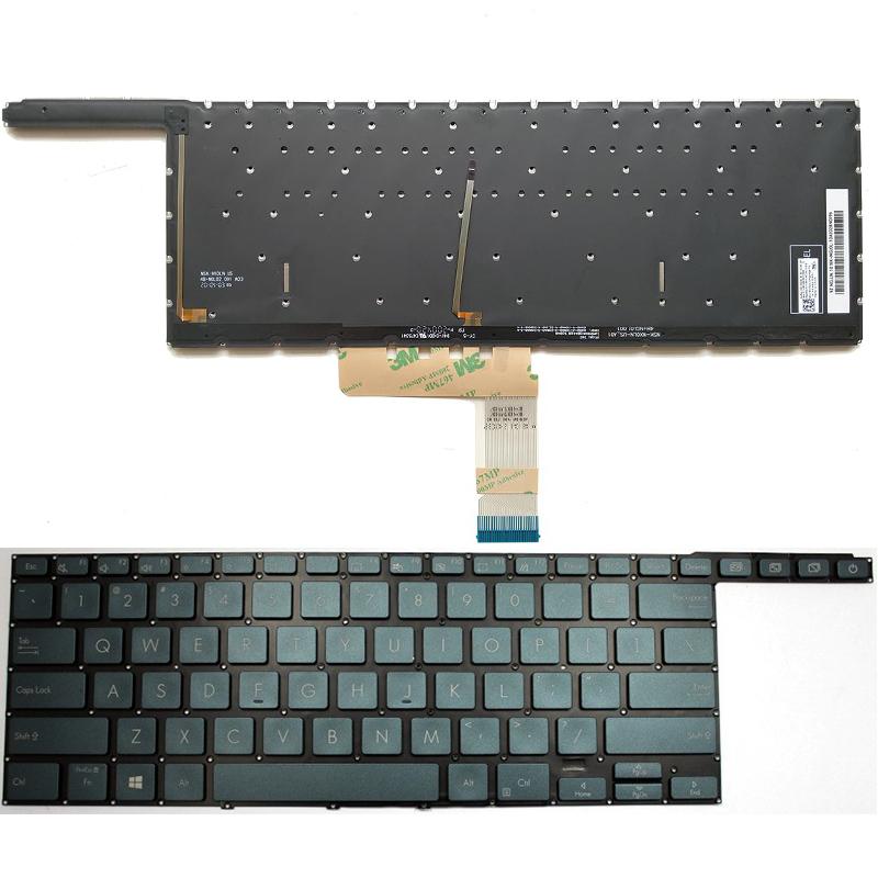 Клавиатура за лаптоп Asus ZenBook Pro Duo 15 UX581 UX581G Тъмно Синя Без Рамка с Малък Ентър, С Подсветка | JAR Computers Клавиатура за лаптоп Asus ZenBook Pro Duo 15 UX581 UX581G Тъмно Синя Без Рамка с Малък Ентър, С Подсветка