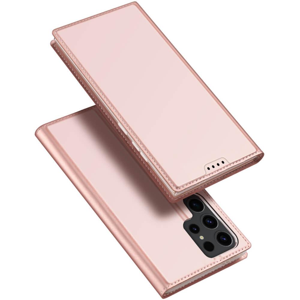 Кожен калъф с поставка и отделение за кр. карти за Samsung Galaxy S24 Ultra - Dux Ducis Skin Pro Case (розов) | JAR Computers Кожен калъф с поставка и отделение за кр. карти за Samsung Galaxy S24 Ultra - Dux Ducis Skin Pro Case (розов)