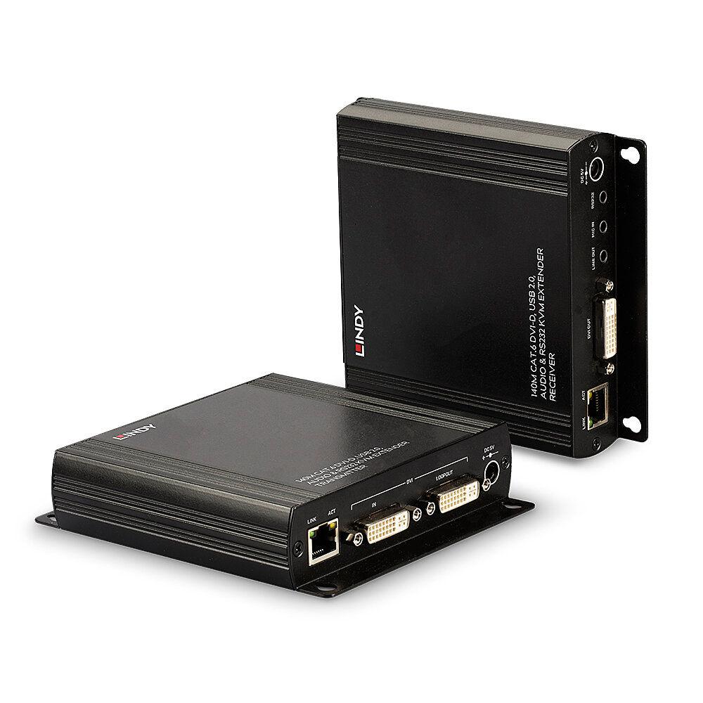 LINDY LNY-39245 :: DVI-D, USB, Audio & RS-232 KVM екстендър, Cat. 6, 140.0 м | JAR Computers LINDY LNY-39245 :: DVI-D, USB, Audio & RS-232 KVM екстендър, Cat. 6, 140.0 м