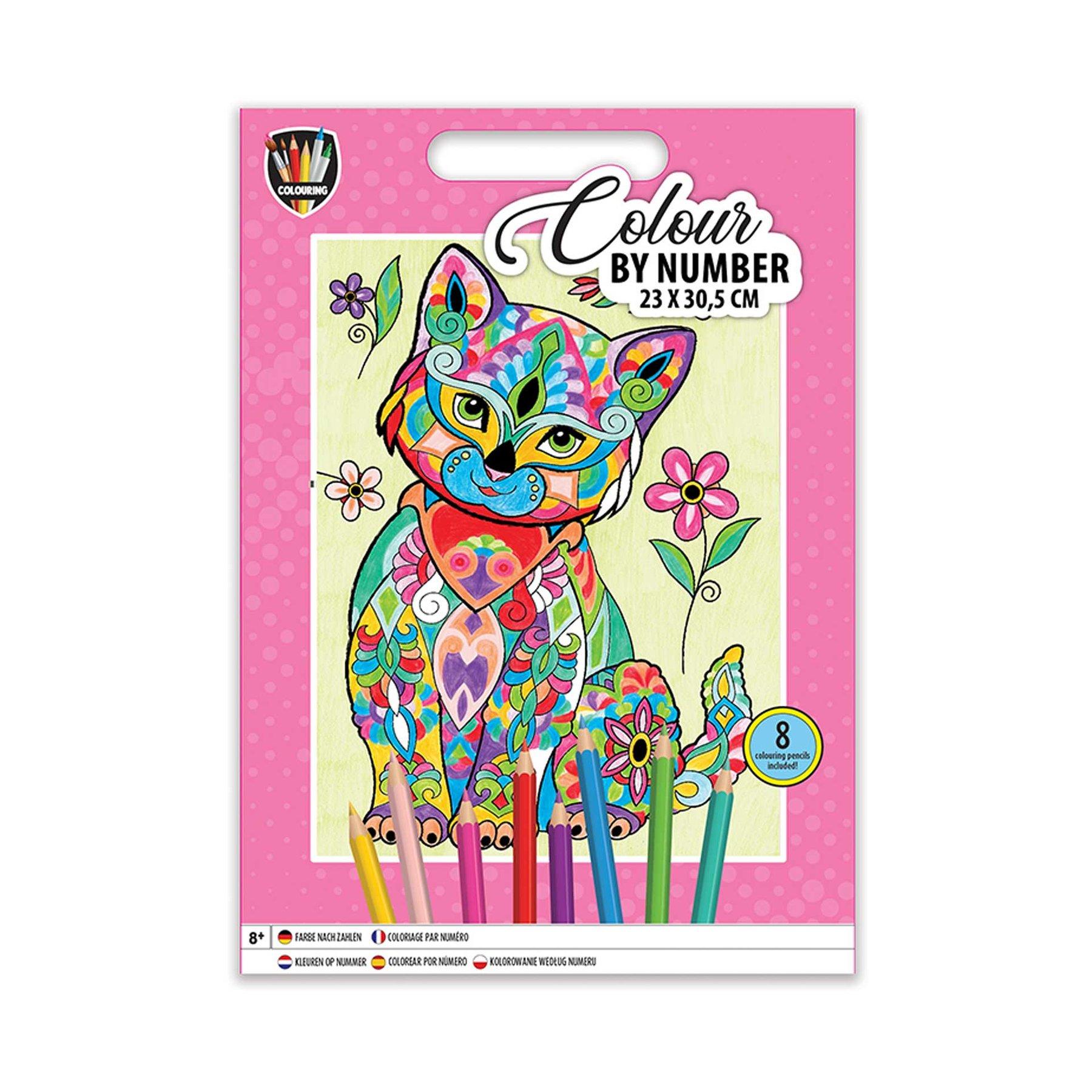 Moxy Рисуване по номера Котка, 23 х 30.5 cm, с 8 молива | JAR Computers Moxy Рисуване по номера Котка, 23 х 30.5 cm, с 8 молива