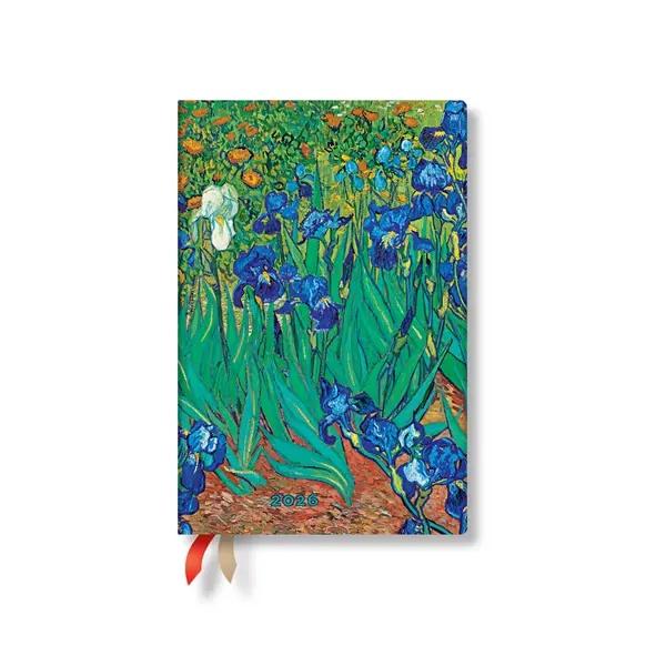 Paperblanks Планер Van Gogh's Irises, Mini, хоризонтален, твърда корица, 80 листа, за 2026 година | JAR Computers Paperblanks Планер Van Gogh's Irises, Mini, хоризонтален, твърда корица, 80 листа, за 2026 година