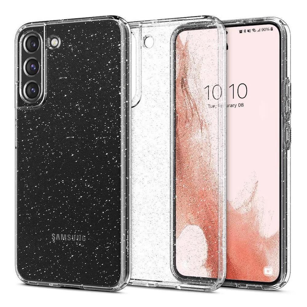 Тънък качествен силиконов (TPU) калъф за Samsung Galaxy S22 (прозрачен) - Spigen Liquid Crystal Glitter Case | JAR Computers Тънък качествен силиконов (TPU) калъф за Samsung Galaxy S22 (прозрачен) - Spigen Liquid Crystal Glitter Case