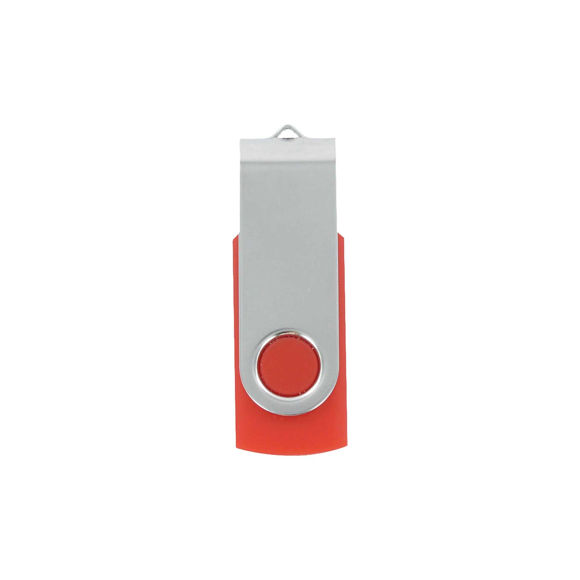 USB флаш памет Swivel, USB 2.0, 16 GB, без лого, червена