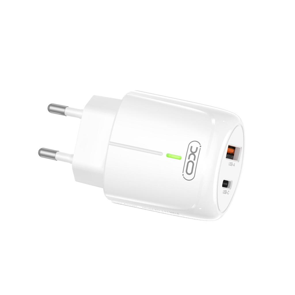 XO 220V 20W, USB-A + USB-C, бял - L114 | JAR Computers XO 220V 20W, USB-A + USB-C, бял - L114