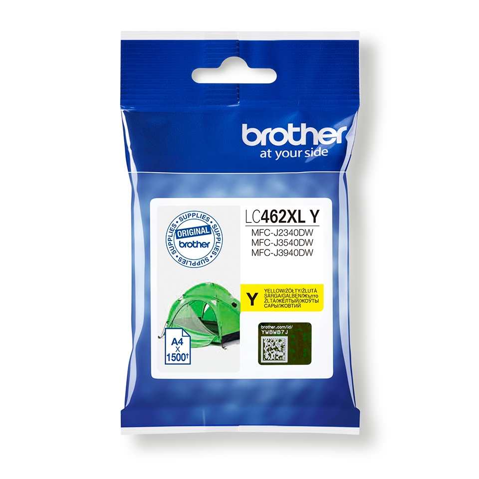 Brother LC462XLY Оригинална мастилена касета (жълт) | JAR Computers Brother LC462XLY Оригинална мастилена касета (жълт)