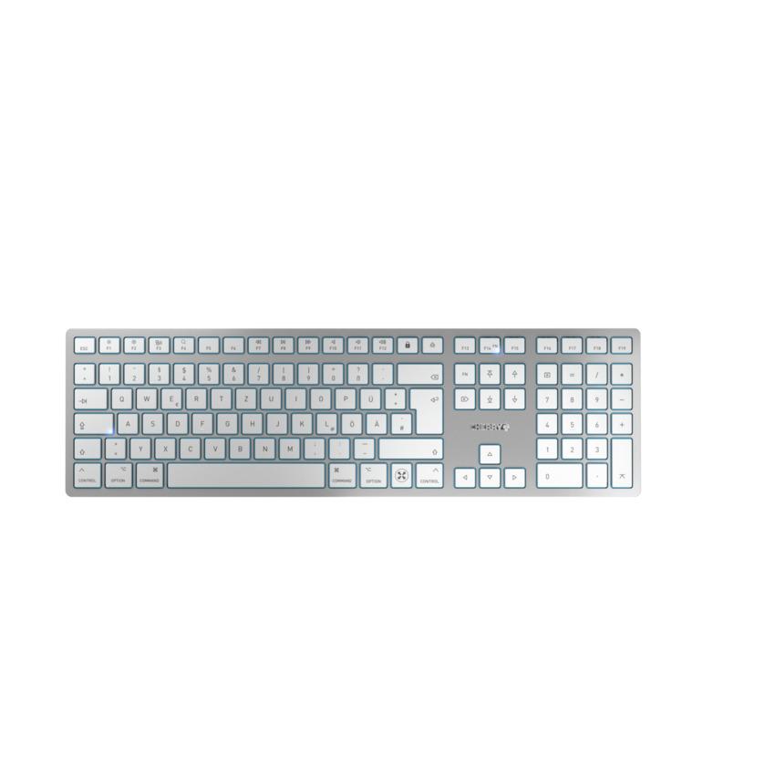 CHERRY KW 9100 SLIM FOR MAC клавиатура Универсален USB + Bluetooth QWERTZ Немски Сребърен