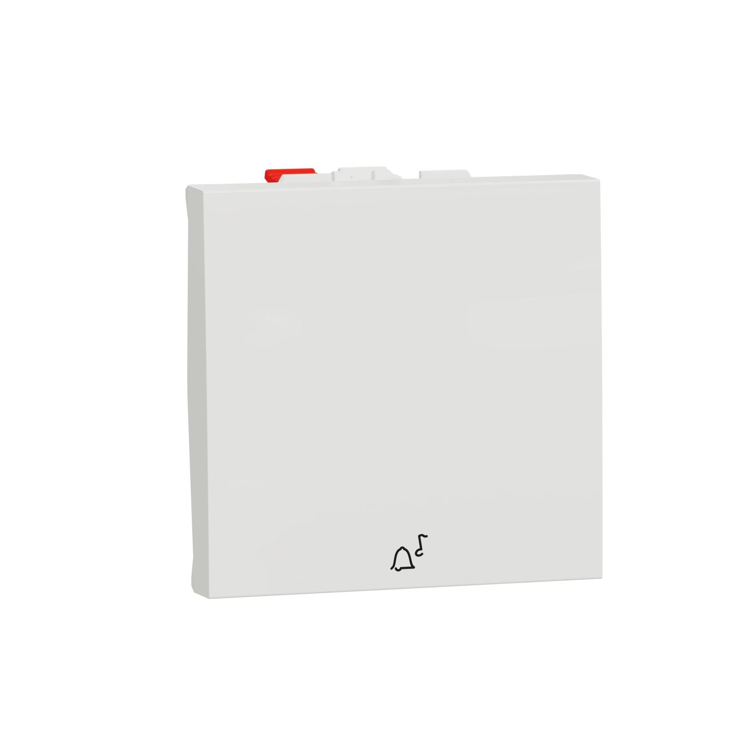 Еднополюсен бутон със символ "звънец" 10A, 2M, бял - SCHNEIDER ELECTRIC New Unica NU320618C | JAR Computers Еднополюсен бутон със символ "звънец" 10A, 2M, бял - SCHNEIDER ELECTRIC New Unica NU320618C