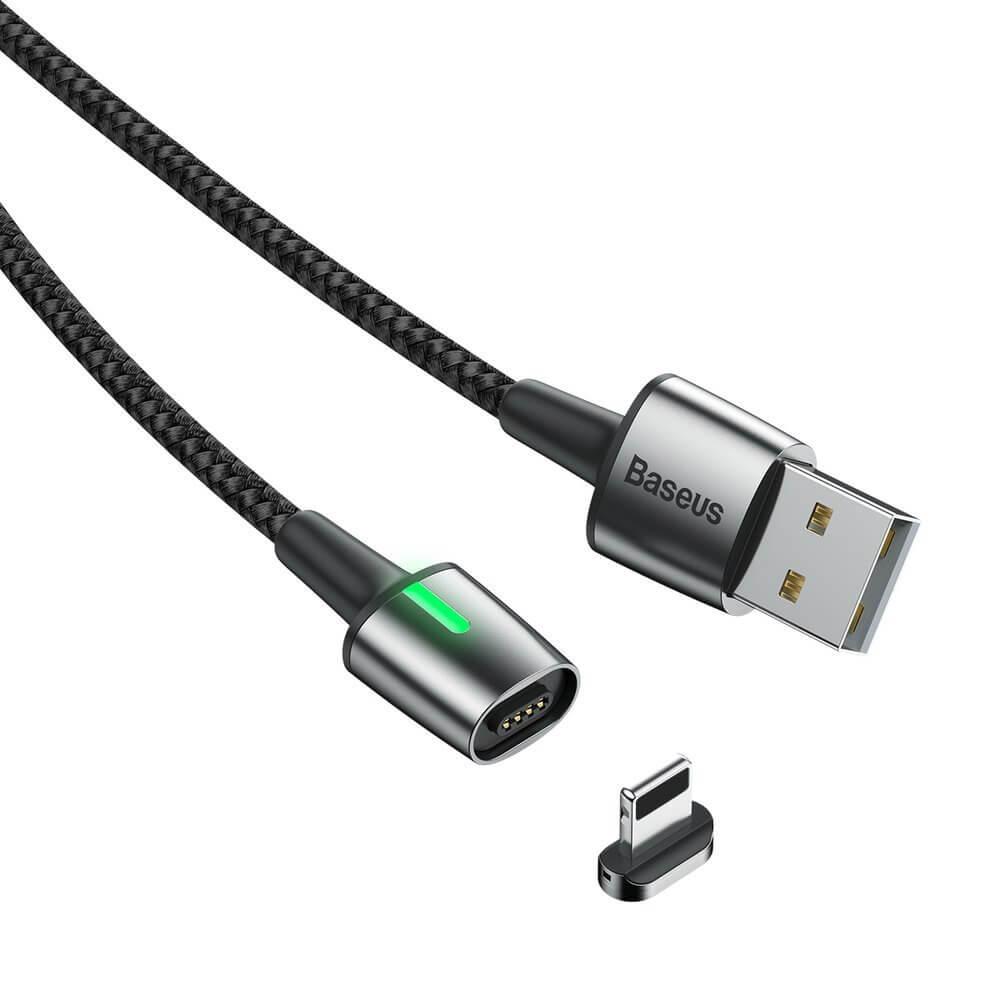 Кабел с магнитни конектори за Apple продукти с Lightning, microUSB и USB-C (100 см) - Baseus Zinc Magnetic Cable Kit (черен) | JAR Computers Кабел с магнитни конектори за Apple продукти с Lightning, microUSB и USB-C (100 см) - Baseus Zinc Magnetic Cable Kit (черен)