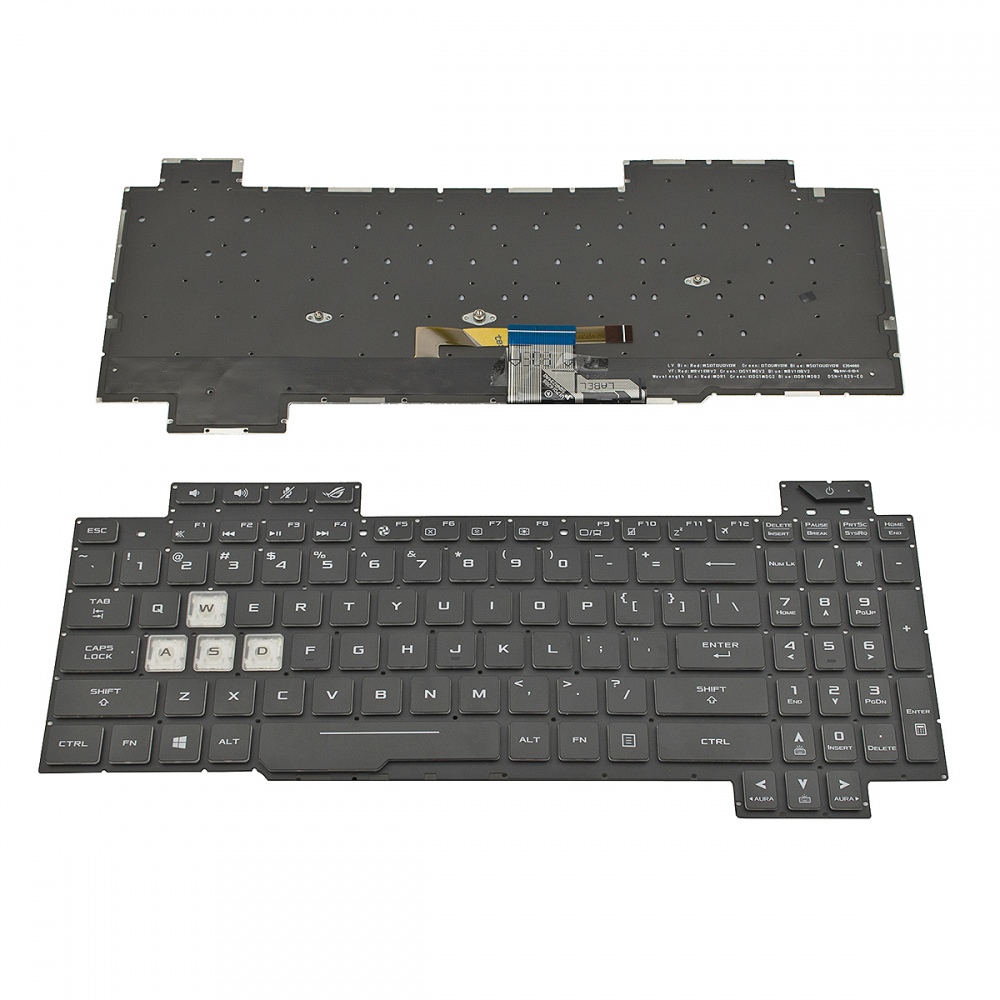 Клавиатура за лаптоп Asus ROG Strix GL704 GL704GM GL704GV GL704S7CM Черна Без Рамка с Малък Ентър, С Подсветка / Black Without Frame With Backlit US  | JAR Computers Клавиатура за лаптоп Asus ROG Strix GL704 GL704GM GL704GV GL704S7CM Черна Без Рамка с Малък Ентър, С Подсветка / Black Without Frame With Backlit US