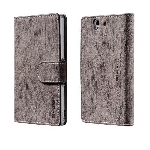 Кожен калъф, тип портфейл и поставка за Sony Xperia Z - Megix CEO King Case (сив) | JAR Computers Кожен калъф, тип портфейл и поставка за Sony Xperia Z - Megix CEO King Case (сив)