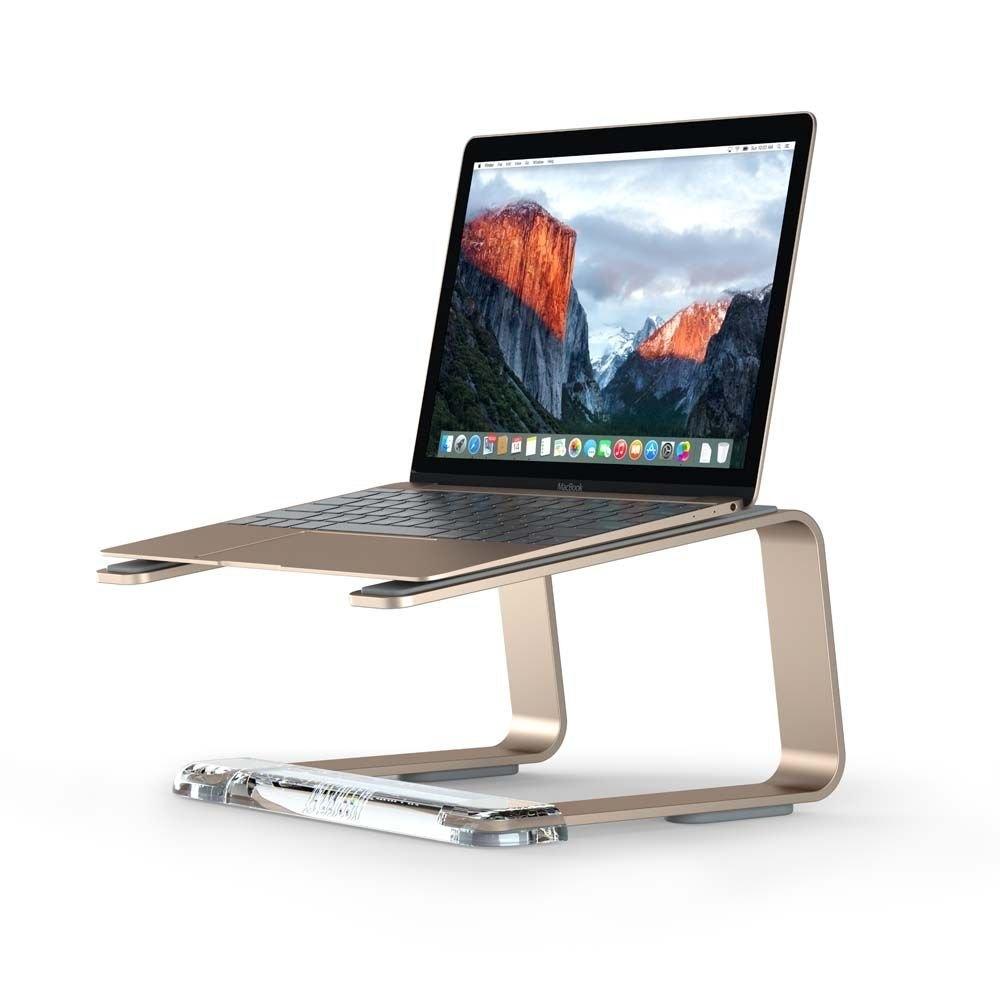 Настолна алуминиева поставка за MacBook и лаптопи - Griffin Elevator Computer Laptop Stand (златиста) | JAR Computers Настолна алуминиева поставка за MacBook и лаптопи - Griffin Elevator Computer Laptop Stand (златиста)