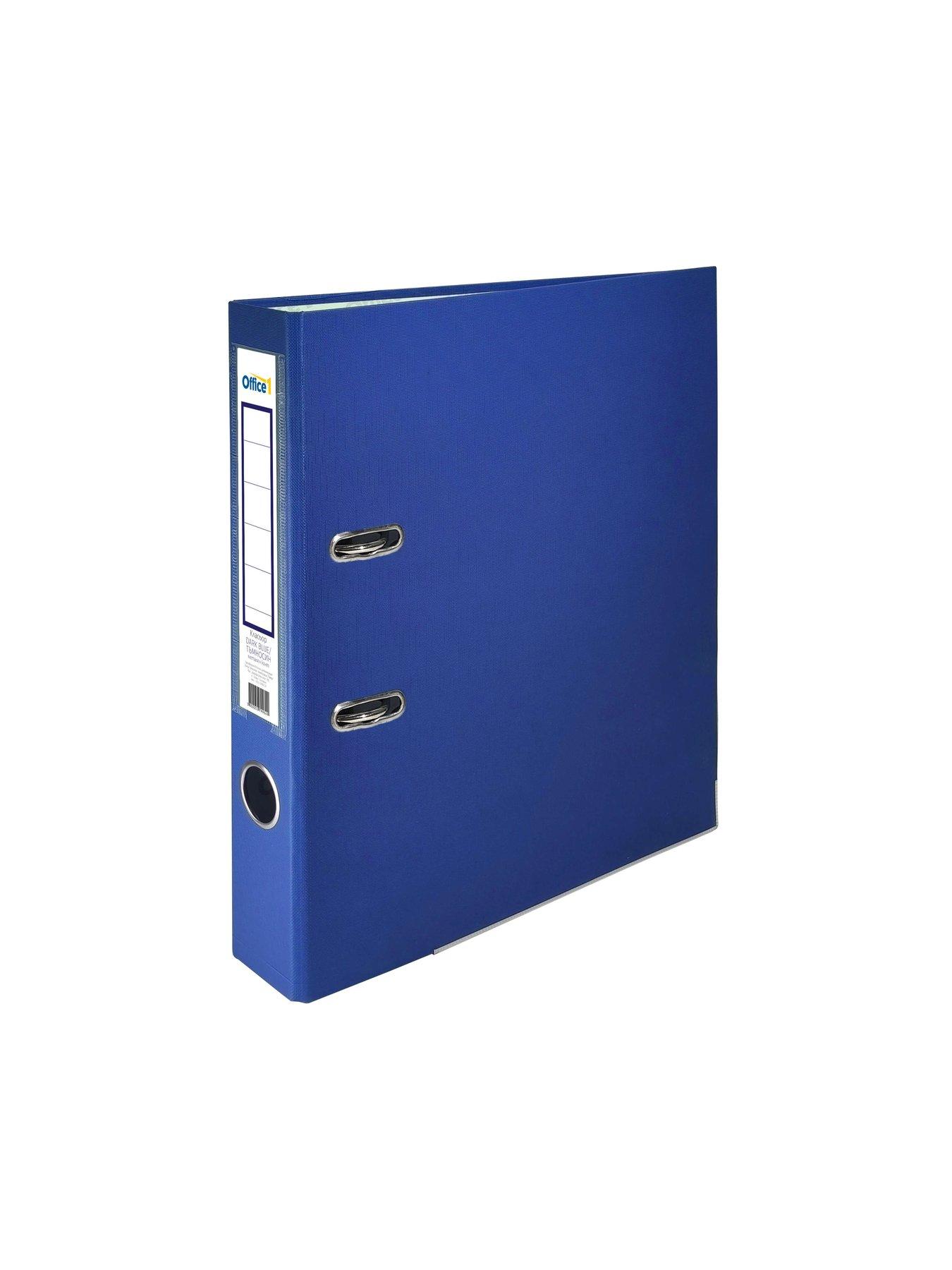 Office 1 Класьор, 5 cm, PP, с метален кант, несглобен, тъмносин, 50 броя