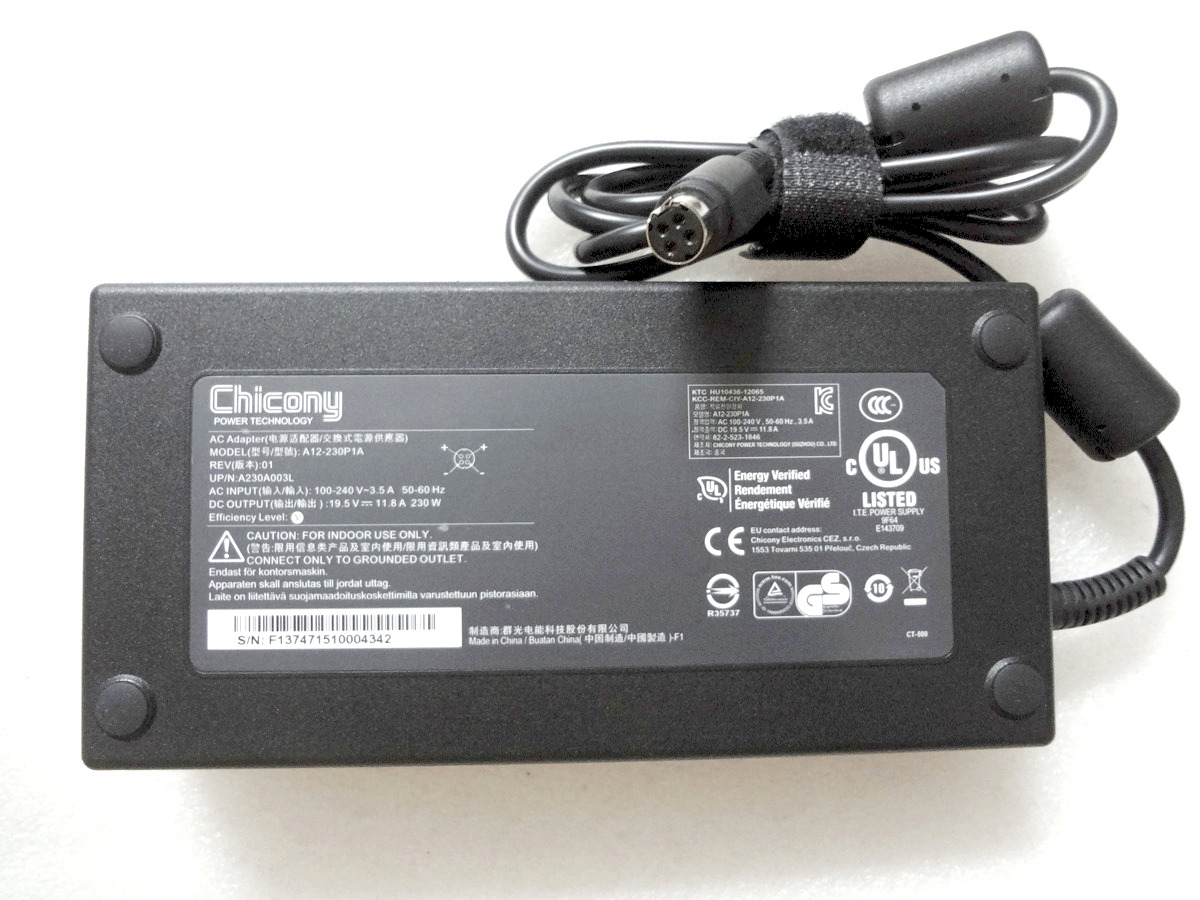 Оригинално Зарядно за лаптоп (Original Laptop Adapter) MSI Clevo Toshiba - 19.5V / 11.8A / 230W (Special 4-holes tip) | JAR Computers Оригинално Зарядно за лаптоп (Original Laptop Adapter) MSI Clevo Toshiba - 19.5V / 11.8A / 230W (Special 4-holes tip)