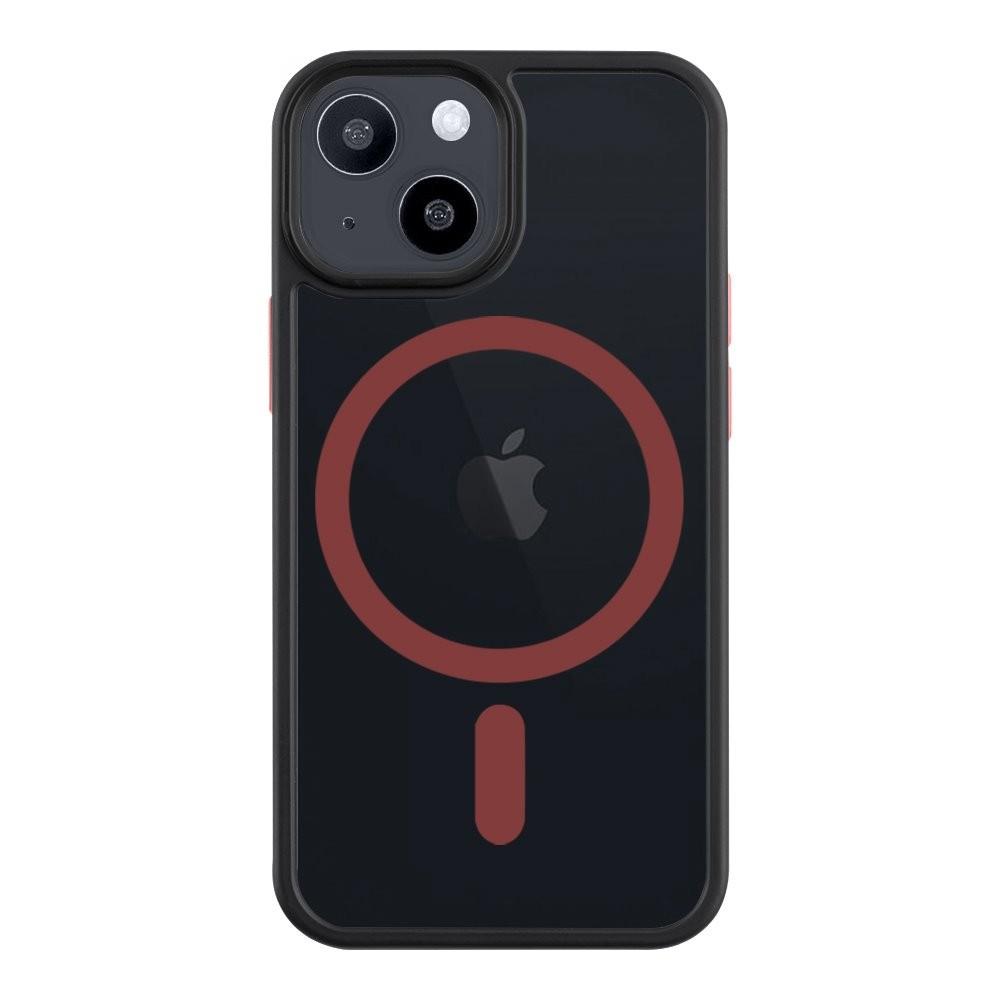Tactical MagForce Hyperstealth 2.0 Cover - хибриден удароустойчив кейс с MagSafe за iPhone 13 mini (черен-червен)