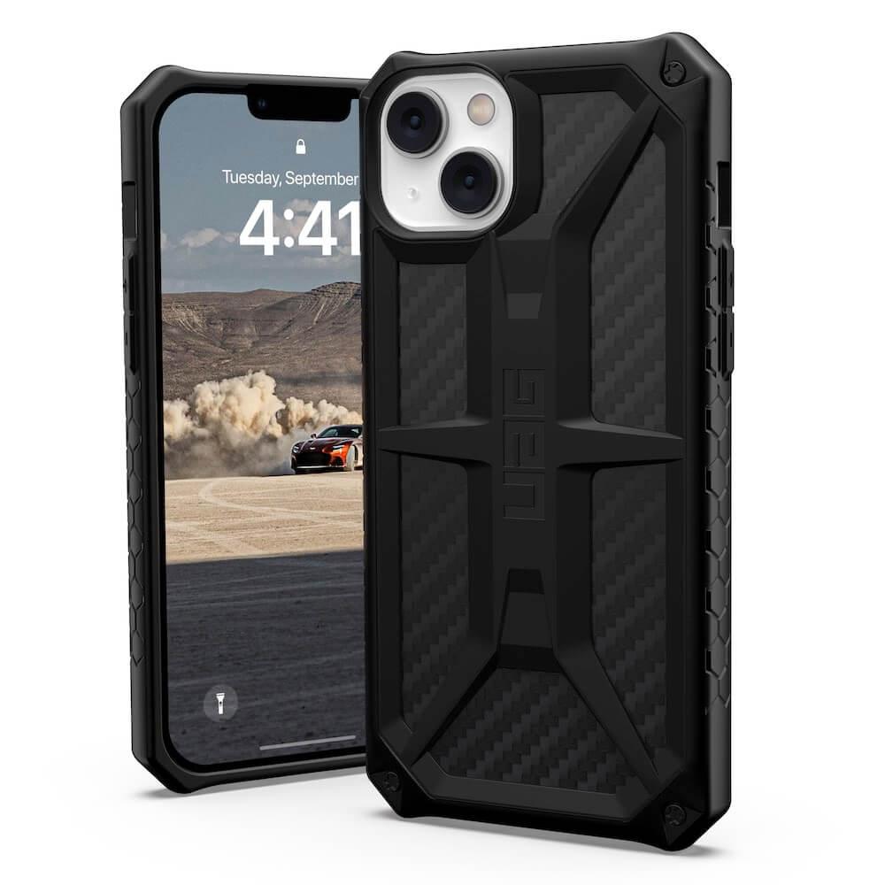 Удароустойчив хибриден кейс за iPhone 14 Plus - Urban Armor Gear Monarch Case (черен-карбон) | JAR Computers Удароустойчив хибриден кейс за iPhone 14 Plus - Urban Armor Gear Monarch Case (черен-карбон)