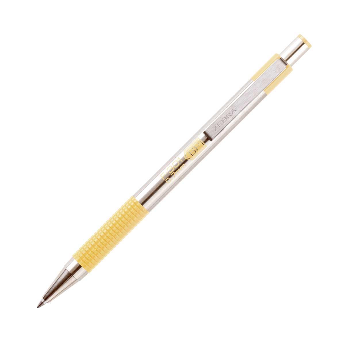 Zebra Химикалка F-301 Pastel, метална, 0.7 mm, жълта