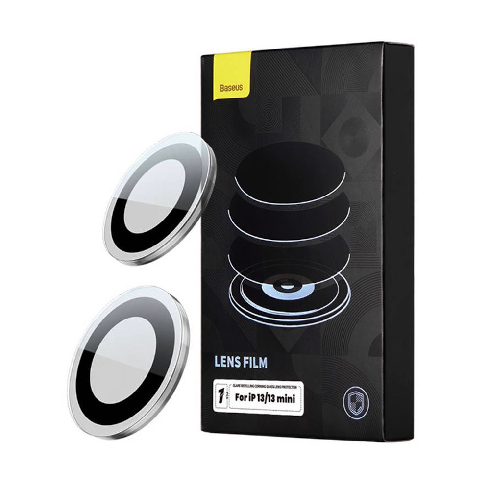 Baseus Camera Tempered Glass Lens Protector (SGZT030202) - предпазни стъклени лещи за камерата на iPhone 13 mini, iPhone 13 (прозрачен)