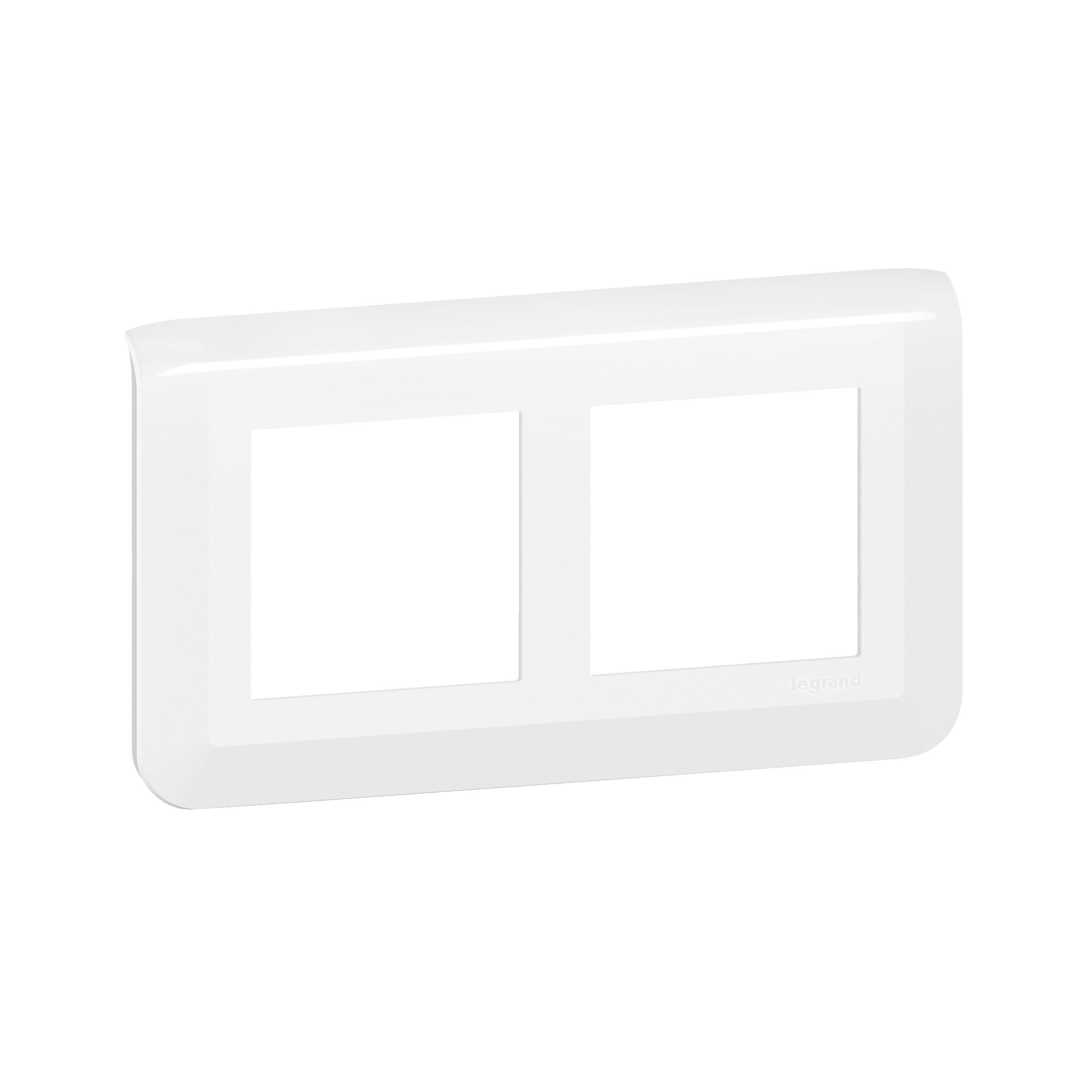 Декоративна рамка хоризонтална 2x2M /в конзоли с разстояние 57mm/ Бял - Legrand Mosaic New 078864L | JAR Computers Декоративна рамка хоризонтална 2x2M /в конзоли с разстояние 57mm/ Бял - Legrand Mosaic New 078864L