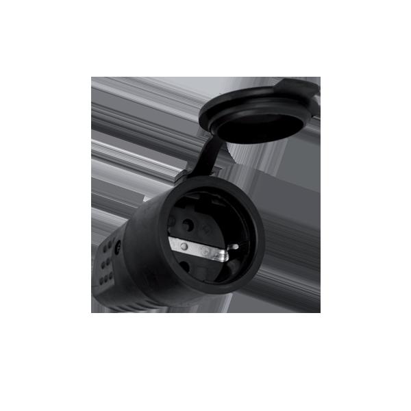 КУПЛУНГ ГУМИРАН С КАПАК 16А IP44 ЧЕРЕН