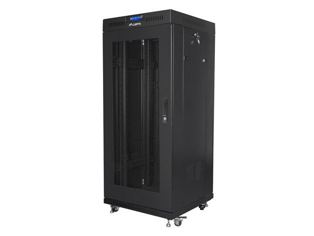 Lanberg rack cabinet 19" free-standing 27U/600x600 (flat pack) with mesh door lcd black v2