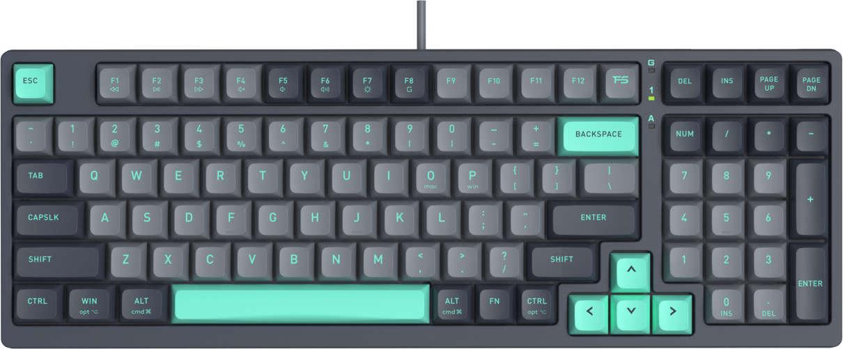Механична клавиатура A4Tech - Fstyler FS300 Panda Rock, FS Mechanical, LED, черно/сива | JAR Computers Механична клавиатура A4Tech - Fstyler FS300 Panda Rock, FS Mechanical, LED, черно/сива
