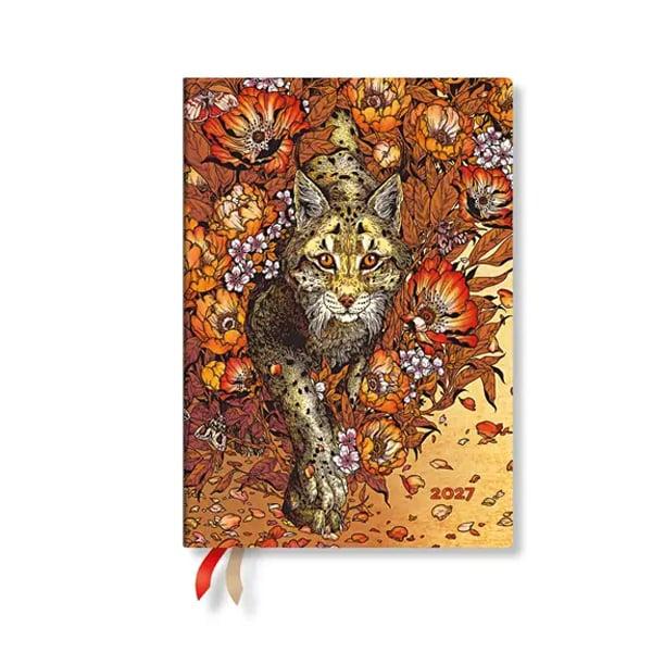 Paperblanks Планер Lynx Rising, Midi, хоризонтален, мека корица, 88 листа, за 2027 година | JAR Computers Paperblanks Планер Lynx Rising, Midi, хоризонтален, мека корица, 88 листа, за 2027 година