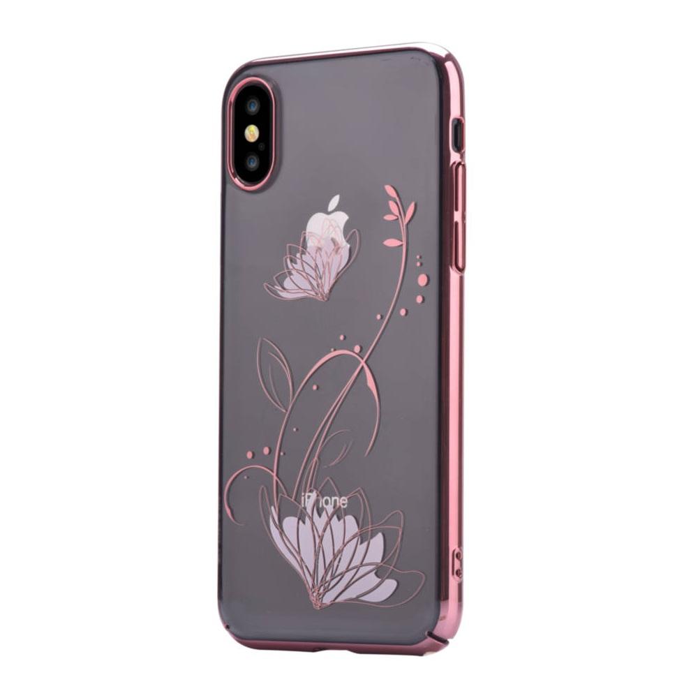 Поликрабонатов кейс за iPhone XS, iPhone X (с кристали Сваровски) - Devia Crystal Lotus Case (розово злато) | JAR Computers Поликрабонатов кейс за iPhone XS, iPhone X (с кристали Сваровски) - Devia Crystal Lotus Case (розово злато)