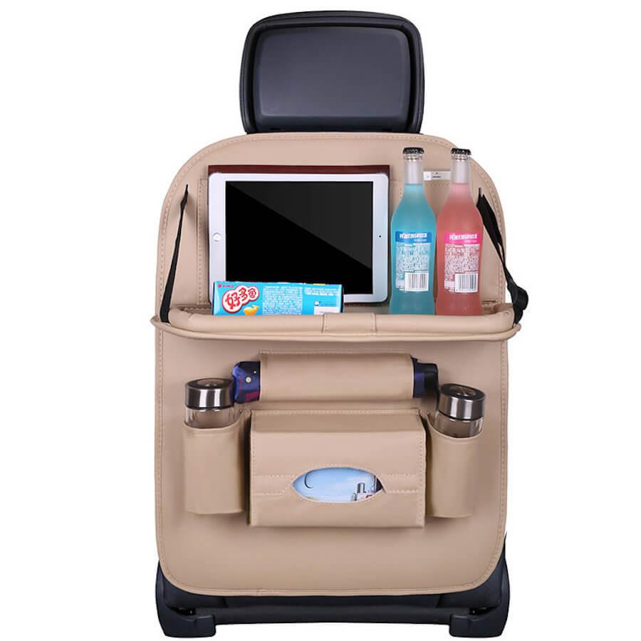 Сгъваем органайзер за седелаката на автомобил - Foldable Mini Shelf Multifunctional Car Seat Organizer (бежов) | JAR Computers Сгъваем органайзер за седелаката на автомобил - Foldable Mini Shelf Multifunctional Car Seat Organizer (бежов)
