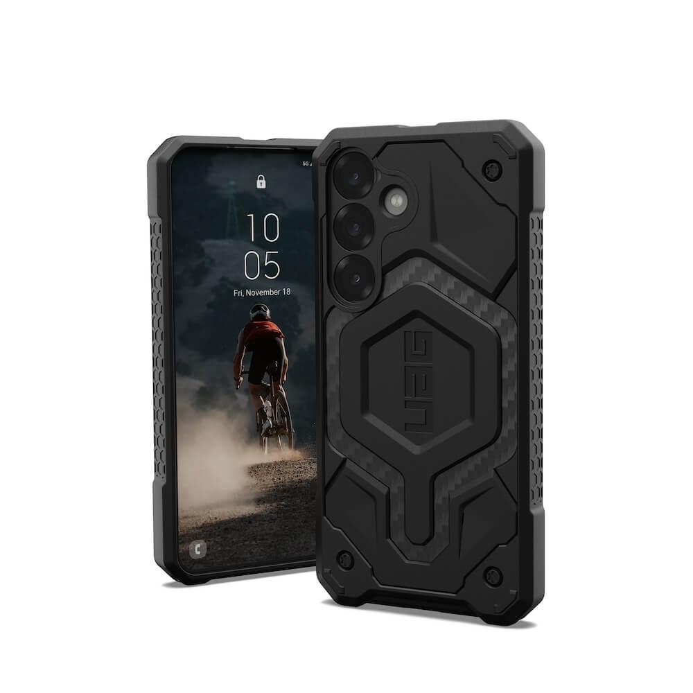 Удароустойчив хибриден кейс с MagSafe за Samsung Galaxy S25 - Urban Armor Gear Monarch Pro Case (черен-карбон) | JAR Computers Удароустойчив хибриден кейс с MagSafe за Samsung Galaxy S25 - Urban Armor Gear Monarch Pro Case (черен-карбон)