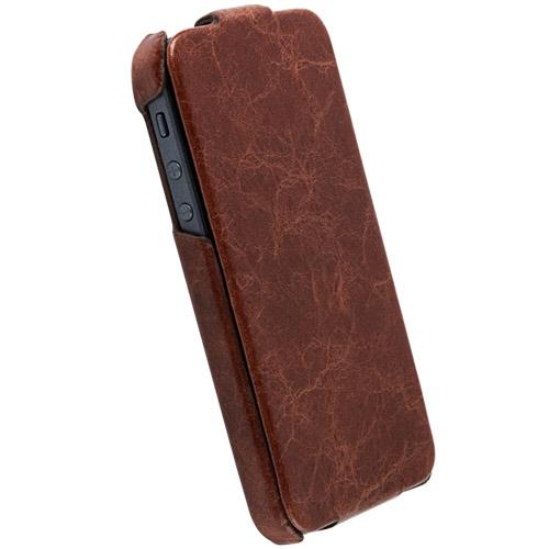Вертикален кожен калъф с капак за iPhone 5, iPhone 5S, iPhone SE - Krusell Tumba SlimCover (кафяв) | JAR Computers Вертикален кожен калъф с капак за iPhone 5, iPhone 5S, iPhone SE - Krusell Tumba SlimCover (кафяв)