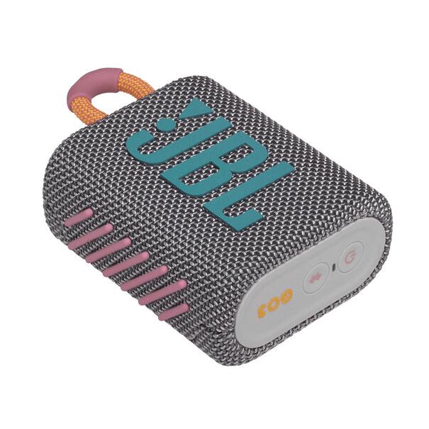 Безжичен водоустойчив спийкър за мобилни устройства - JBL Go 3 Portable Waterproof Speaker (сив) | JAR Computers Безжичен водоустойчив спийкър за мобилни устройства - JBL Go 3 Portable Waterproof Speaker (сив)