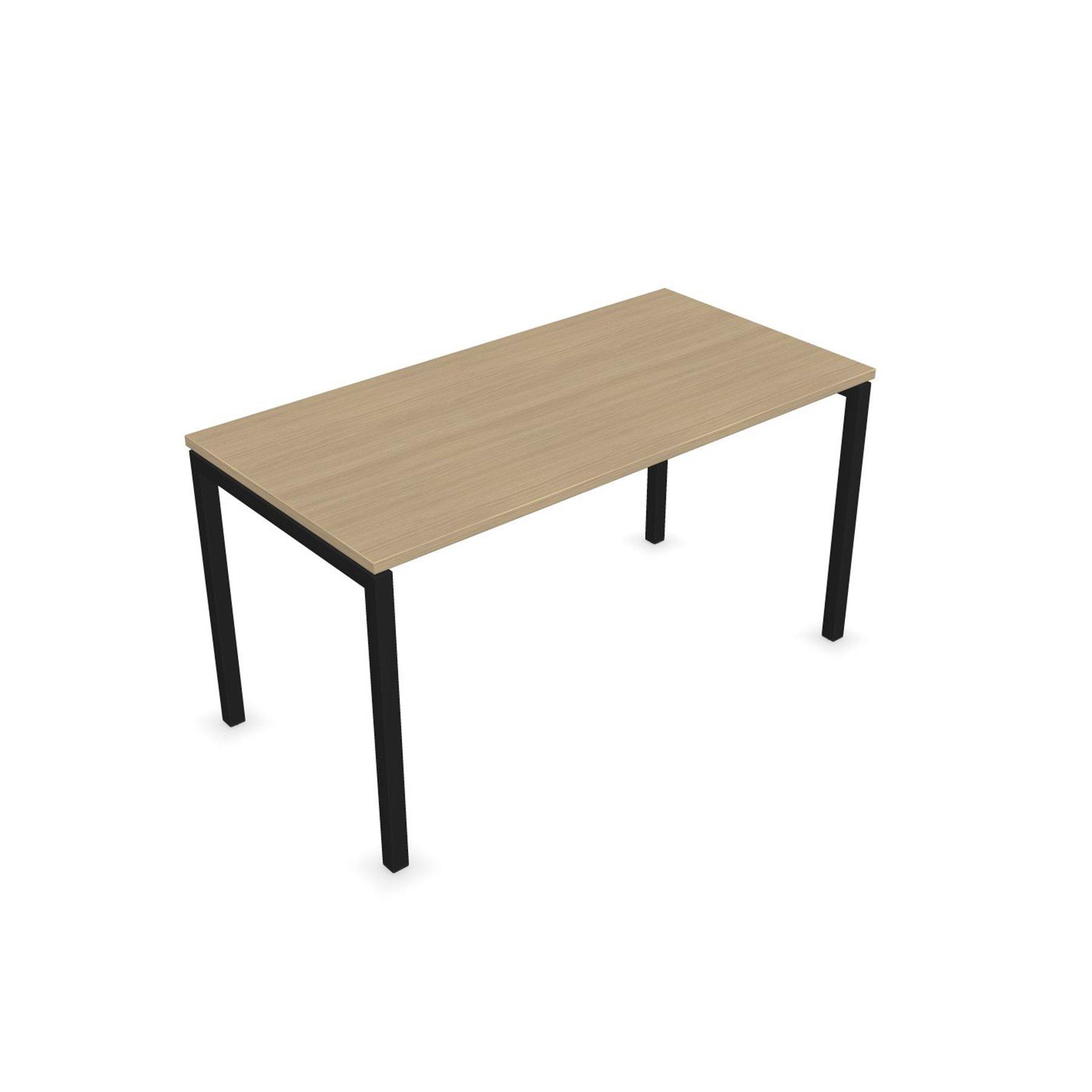 Бюро Narbutas Nova U, 1400 x 700 x 740 mm, меламин избелен дъб, черен метал, крак тип U