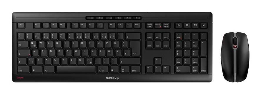 CHERRY Stream Desktop клавиатура Включена мишка Офис РЧ безжичен QWERTZ Немски Черен