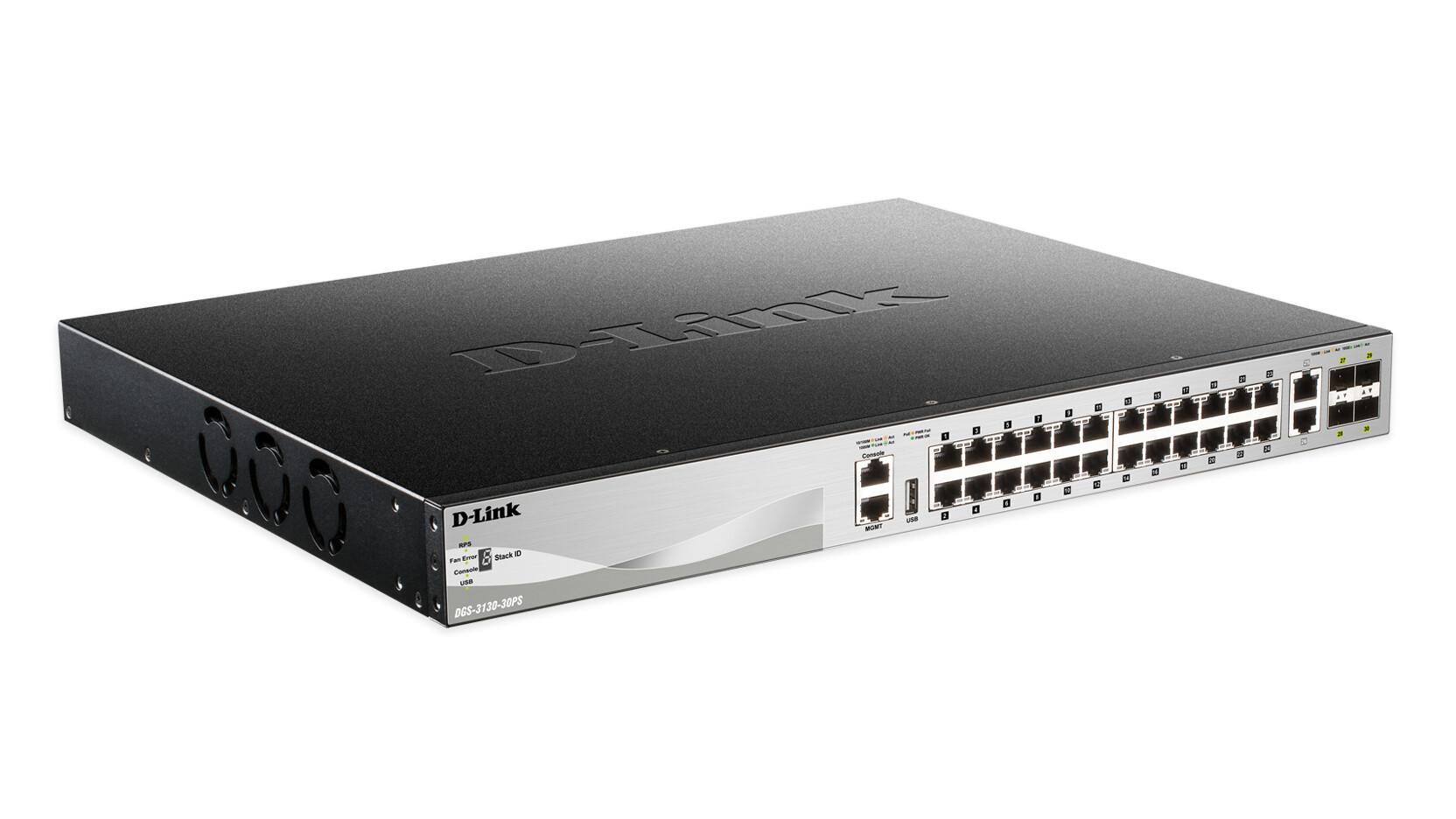 D-Link DGS-3130-30PS Управляем L3 Gigabit Ethernet (10/100/1000) Захранване по Ethernet (PoE) Черен, Сив | JAR Computers D-Link DGS-3130-30PS Управляем L3 Gigabit Ethernet (10/100/1000) Захранване по Ethernet (PoE) Черен, Сив
