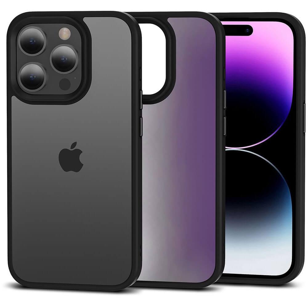 Хибриден удароустойчив кейс за iPhone 15 Pro Max - Tech-Protect Protective Hybrid Case (черен-мат) | JAR Computers Хибриден удароустойчив кейс за iPhone 15 Pro Max - Tech-Protect Protective Hybrid Case (черен-мат)