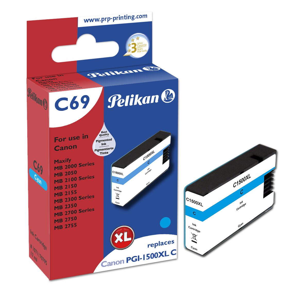 Pelikan C69 Cyan глава и патрон за мастиленоструен принтер 1 броя Съвместим Висок (XL) добив Синьо-зелен | JAR Computers Pelikan C69 Cyan глава и патрон за мастиленоструен принтер 1 броя Съвместим Висок (XL) добив Синьо-зелен