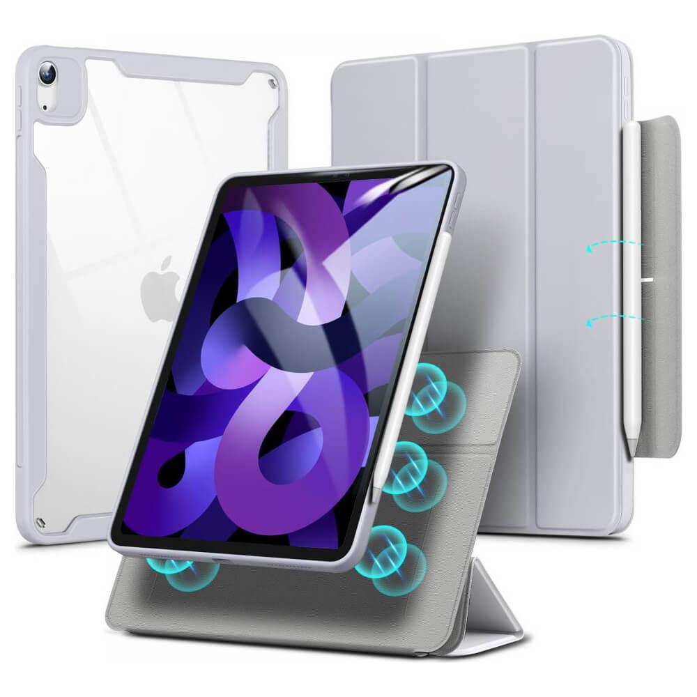 Полиуретанов калъф с отделящ се кейс и поставка за iPad Air 5 (2022), iPad Air 4 (2020) - ESR Rebound Hybrid Case 360 (сив-прозрачен) | JAR Computers Полиуретанов калъф с отделящ се кейс и поставка за iPad Air 5 (2022), iPad Air 4 (2020) - ESR Rebound Hybrid Case 360 (сив-прозрачен)