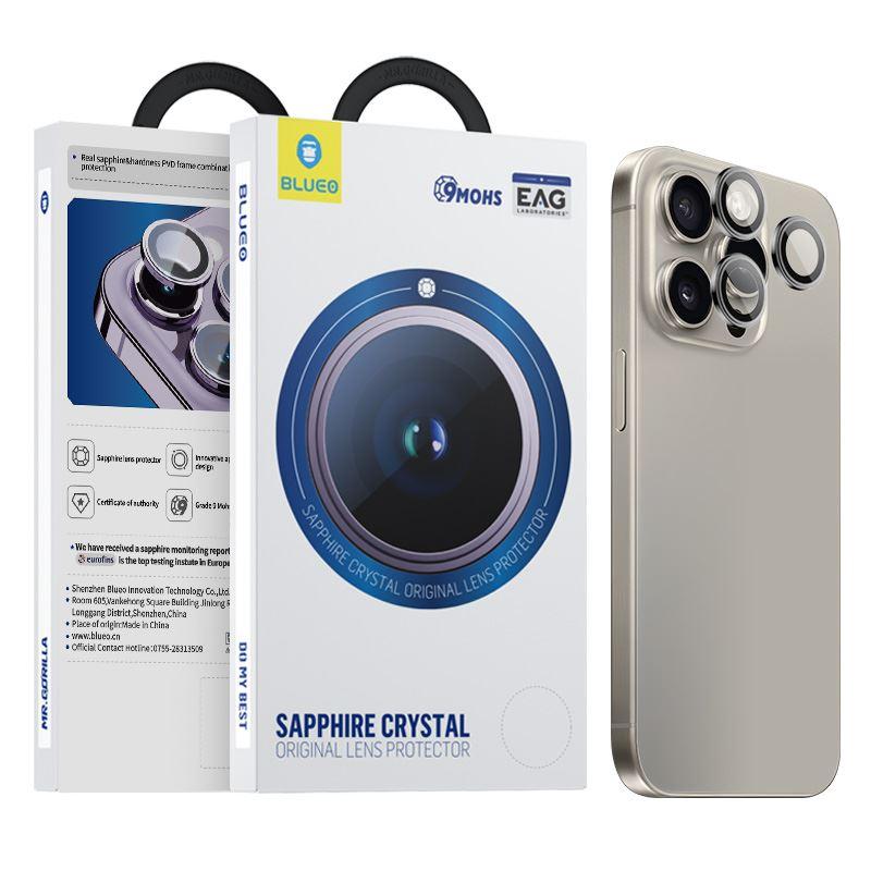 Предпазни сапфирени лещи за камерата на iPhone 15 Pro Max - Blueo Sapphire Crystal Stainless Steel Camera Lens Protector (тъмносив) | JAR Computers Предпазни сапфирени лещи за камерата на iPhone 15 Pro Max - Blueo Sapphire Crystal Stainless Steel Camera Lens Protector (тъмносив)