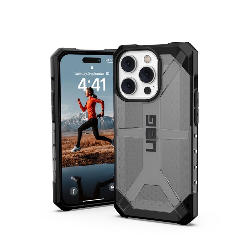 Urban Armor Gear Plasma Case - удароустойчив хибриден кейс за iPhone 14 Pro (черен-прозрачен)